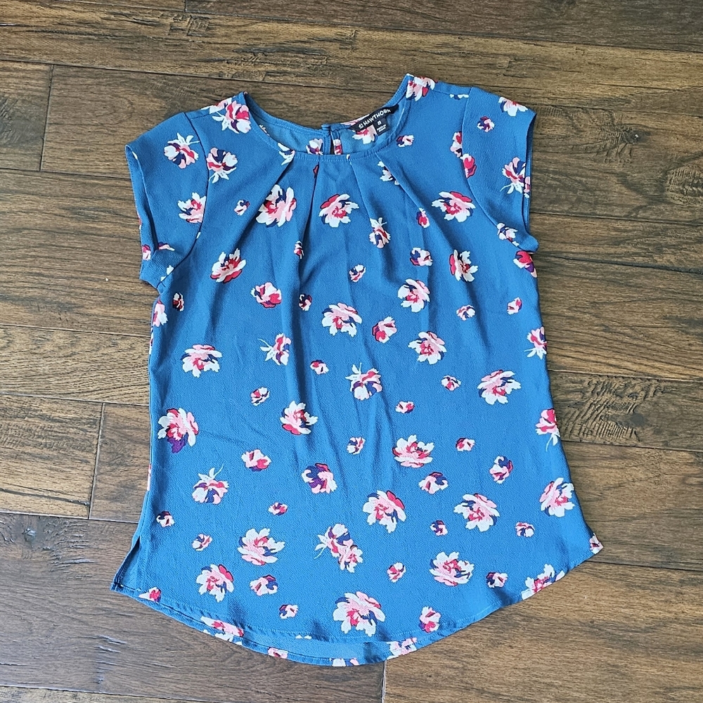 Floral Blue Blouse
